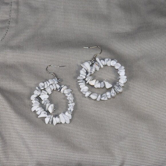 Unique Handmade Stonelike Earrings - Picture 5 of 7